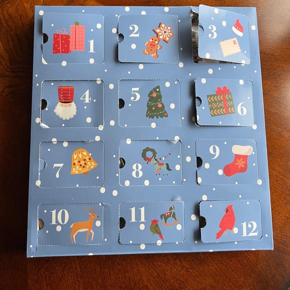 Blue Holiday Advent Calendar Panel